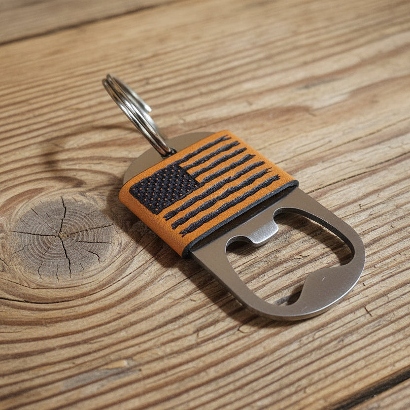 American Flag Bottle opener Key Ring