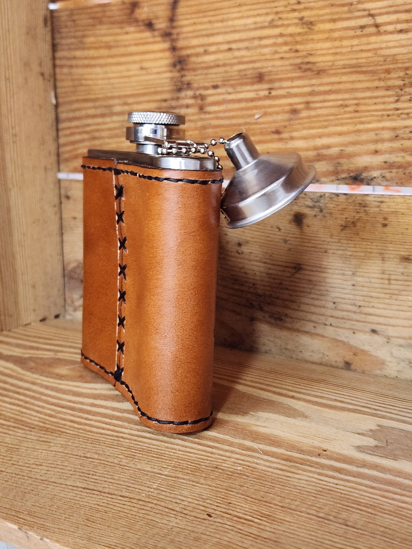Leather Flask - Elk in nature