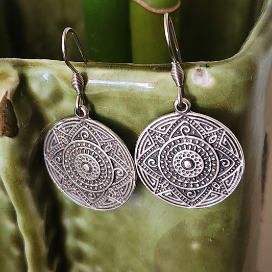 Mandala Dangle Earrings - Boho earrings