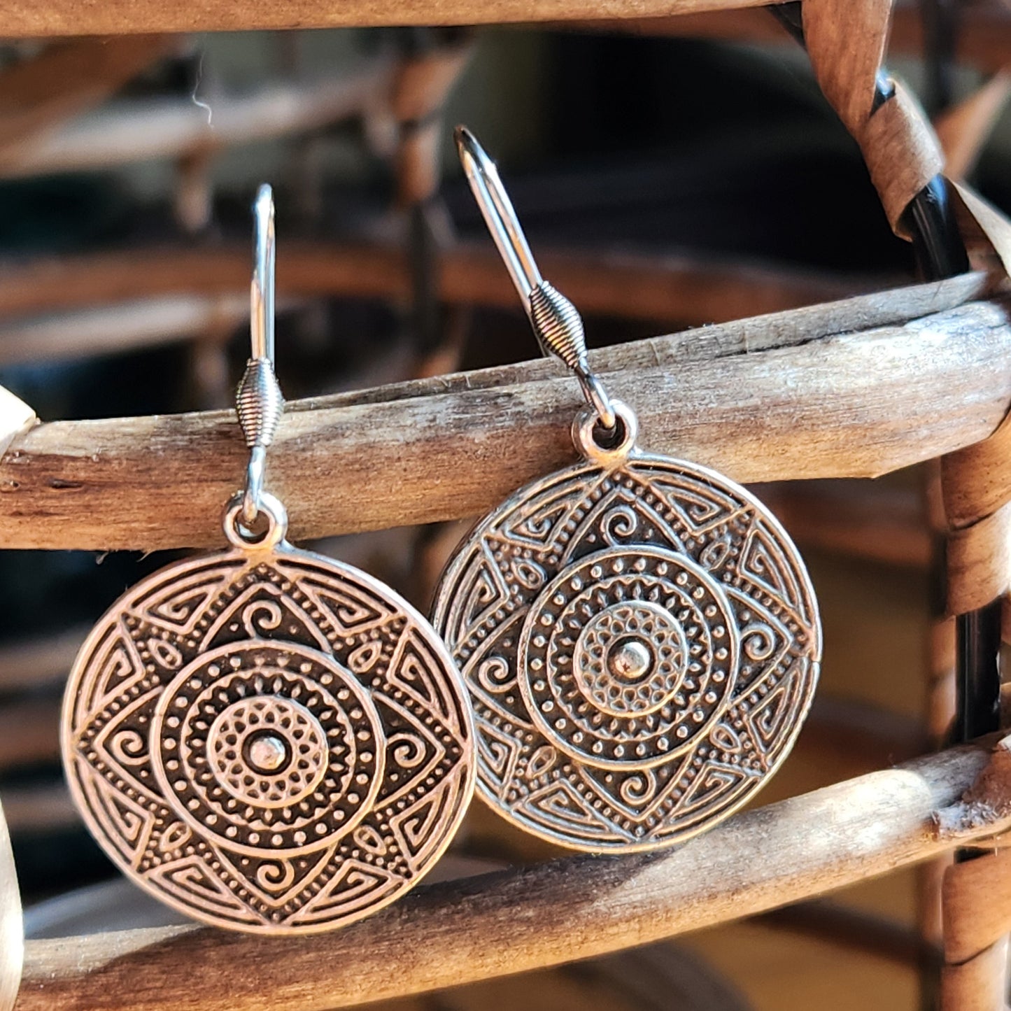 Mandala Dangle Earrings - Boho earrings