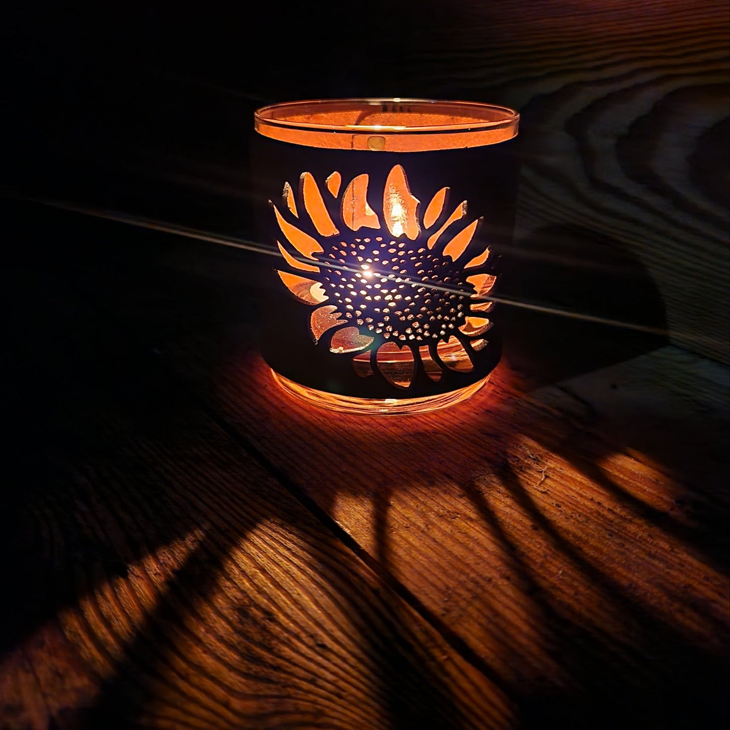 Sunflower Leather & Glass Candle set