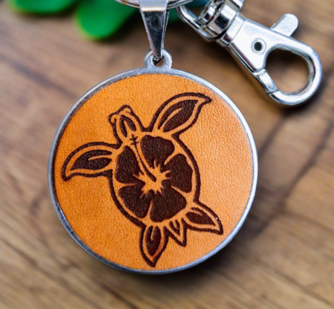 Sea Turtle leather Key chain