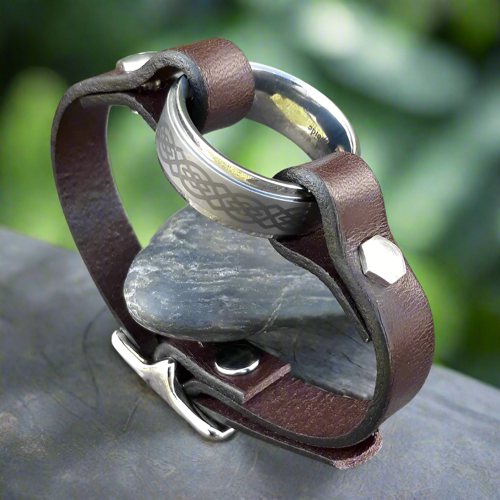 Widow Add a Ring Bracelet - Leather adjustable add a ring bracelet