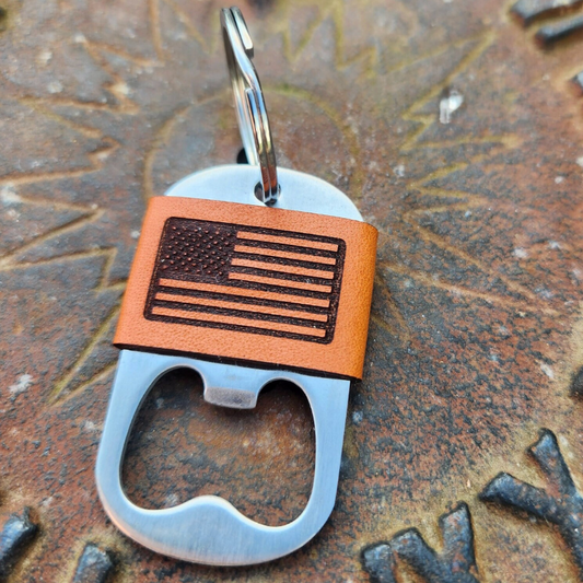 American Flag Bottle opener Key Ring