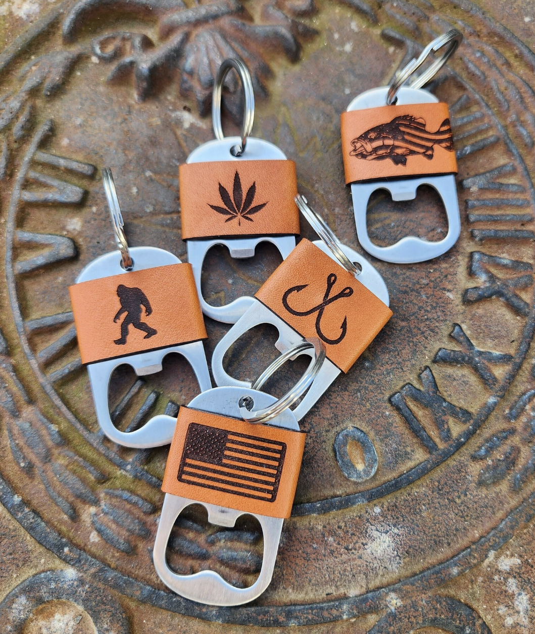 American Flag Bottle opener Key Ring