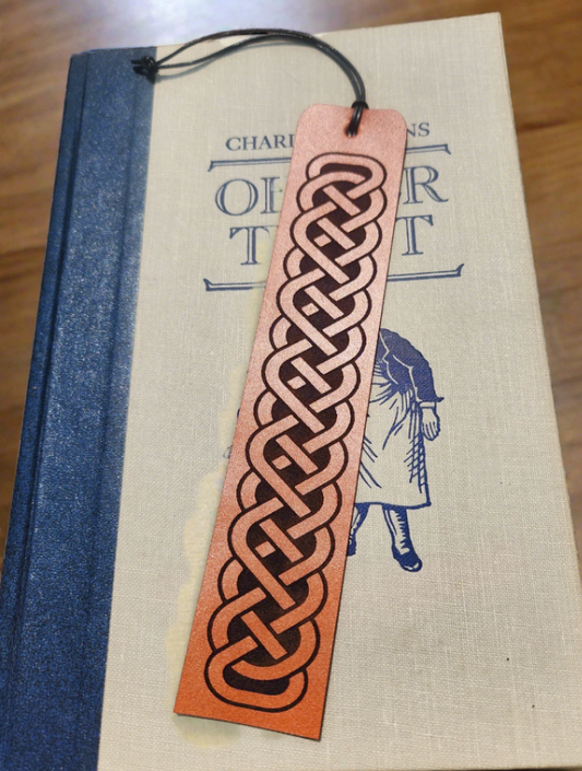Celtic Knot Leather bookmark - engraved bookmark