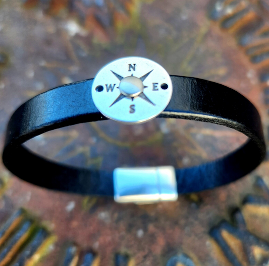 Compass Leather bracelet