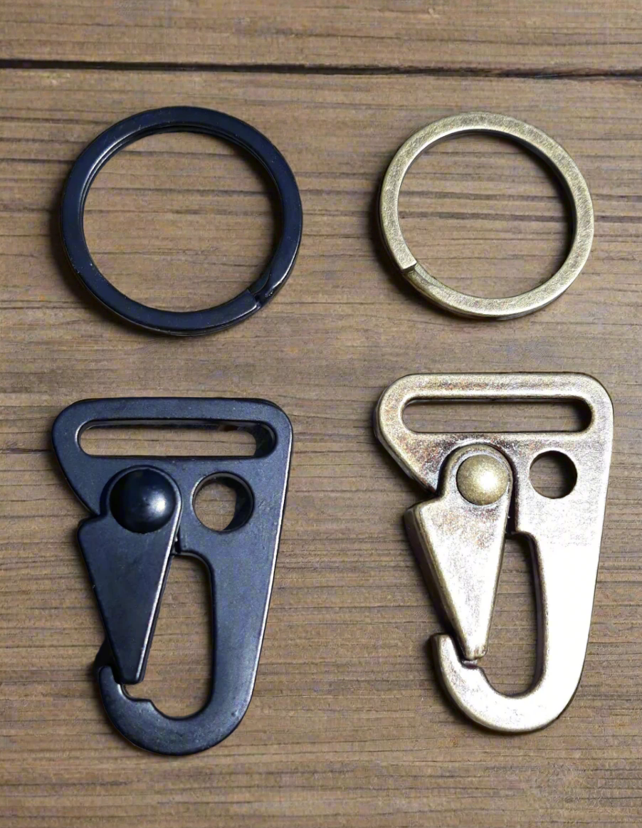 Leather Tactical HK clip keychain - Military Style Key ring