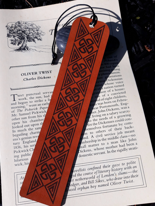 Celtic Knot 2 Leather bookmark - engraved bookmark